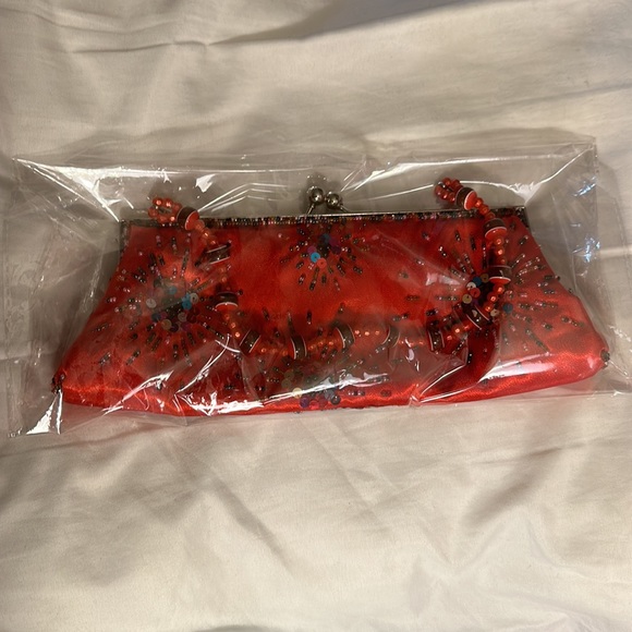 EUC- Vintage Red Sequin Purse Clutch - Picture 8 of 8
